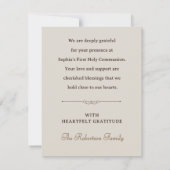 First Holy Communion | Elegant Eucharist Chalice  Dankeskarte (Rückseite)