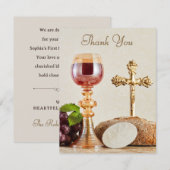 First Holy Communion | Elegant Eucharist Chalice  Dankeskarte (Vorne/Hinten)