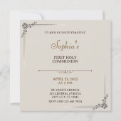 First Holy Communion | Elegant Eucharist Chalice  Einladung (Rückseite)
