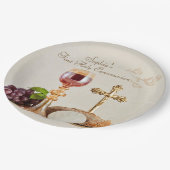 First Holy Communion Eucharist Chalice Design Pappteller (Schrägansicht)