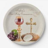 First Holy Communion Eucharist Chalice Design Pappteller (Vorderseite)