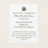 First Holy Communion Eucharistic Devotion (Rückseite)