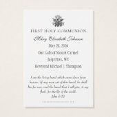First Holy Communion Eucharistic remembrance (Rückseite)