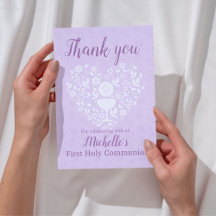 First Holy Communion Girl Flat Danke Karte