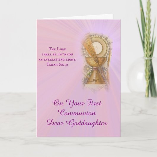 First Holy Communion Girl Host Chalice individuell Karte (Vorderseite)