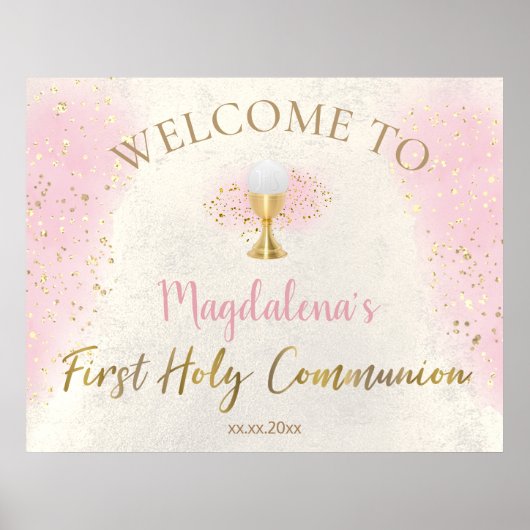 First Holy Communion girl welcome Poster (Vorne)