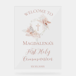 First Holy Communion girl welcome sign Acrylschild