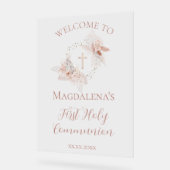 First Holy Communion girl welcome sign Acrylschild (Winkel)