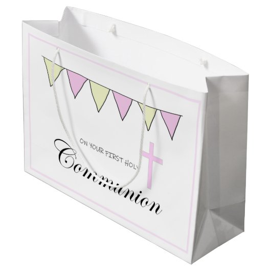 First Holy Communion Große Geschenktüte (Rückseite Schrägansicht)