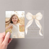 First Holy Communion Ivory Bow Pearls Photo Acryleinladungen (Insitu (Handheld))