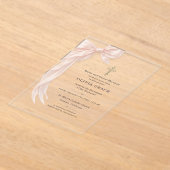 First Holy Communion Pink Coquette Bow Girl  Acryleinladungen (Ablage )