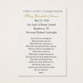 First Holy Communion Remembrance IHS Floral  (Rückseite)