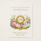 First Holy Communion Remembrance IHS Floral  (Vorderseite)