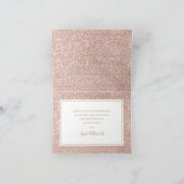 First Holy Communion Rose Gold Glitzer Foto Dankeskarte (Innenseite)