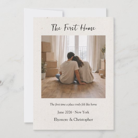 First Home Personalized Housewarming Keepsake Card (Vorderseite)