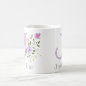 First Initial Plus Name Jasmine with Flowers Kaffeetasse (Mittel)