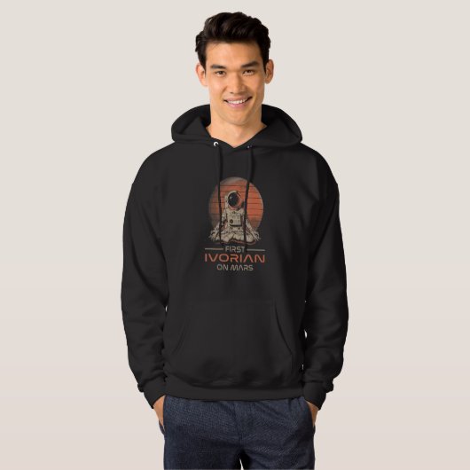 First Ivorian On Mars Space Theme Humor Galaxy Pr Hoodie (Vorne ganz)