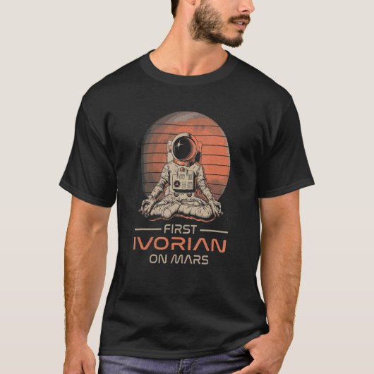 First Ivorian On Mars Space Theme Humor Galaxy Pr T-Shirt (Vorderseite)