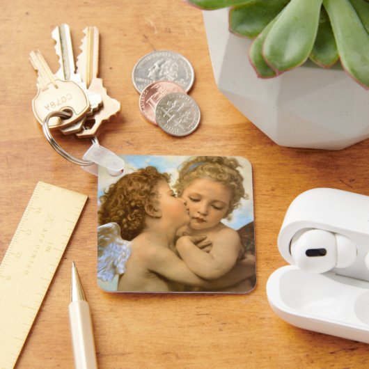 First Kiss (angel detail) by Bouguereau Schlüsselanhänger (Schreibtisch)