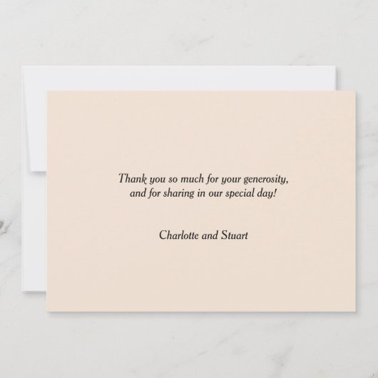 First Kiss Dankeskarte (Rückseite)