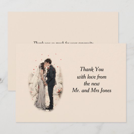 First Kiss Dankeskarte (Vorne/Hinten)