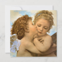 First Kiss (Engeldetails) von Bouguereau