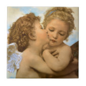 First Kiss (Engeldetails) von Bouguereau Fliese (Vorderseite)