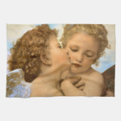 First Kiss (Engeldetails) von Bouguereau Geschirrtuch (Horizontal)