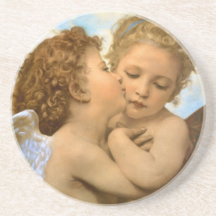 First Kiss (Engeldetails) von Bouguereau Getränkeuntersetzer