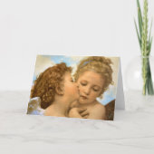 First Kiss (Engeldetails) von Bouguereau Karte (Vorderseite)