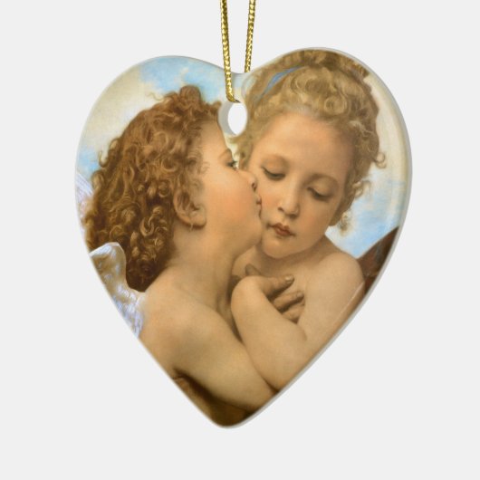 First Kiss (Engeldetails) von Bouguereau Keramikornament (Links)