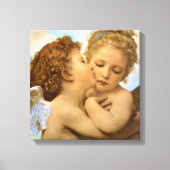 First Kiss (Engeldetails) von Bouguereau Leinwanddruck (Vorderseite)