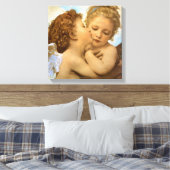 First Kiss (Engeldetails) von Bouguereau Leinwanddruck (Insitu (Schlafzimmer))