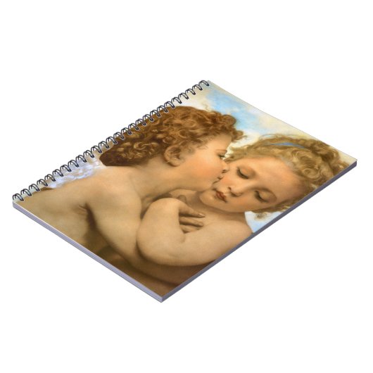 First Kiss (Engeldetails) von Bouguereau Notizblock (Linke Seite)