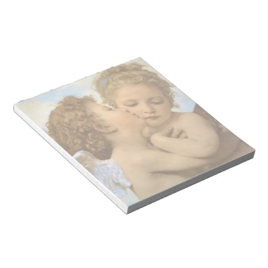 First Kiss (Engeldetails) von Bouguereau Notizblock (angewinkelt)
