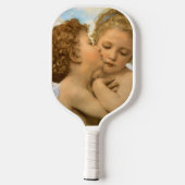 First Kiss (Engeldetails) von Bouguereau Pickleball Schläger (Rückseite)