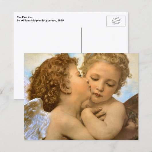 First Kiss (Engeldetails) von Bouguereau Postkarte (Vorne/Hinten)