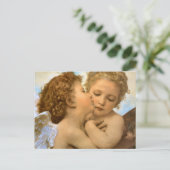 First Kiss (Engeldetails) von Bouguereau Postkarte (Stehend Vorderseite)
