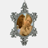 First Kiss (Engeldetails) von Bouguereau Schneeflocken Zinn-Ornament (Links)