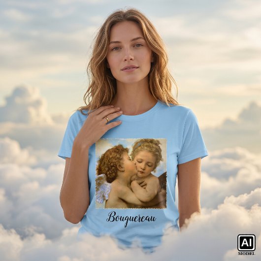 First Kiss (Engeldetails) von Bouguereau T-Shirt