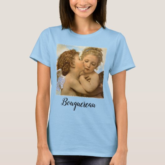 First Kiss (Engeldetails) von Bouguereau T-Shirt (Vorderseite)