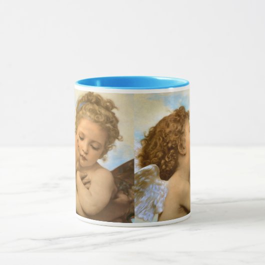 First Kiss (Engeldetails) von Bouguereau Tasse (Zentrum)