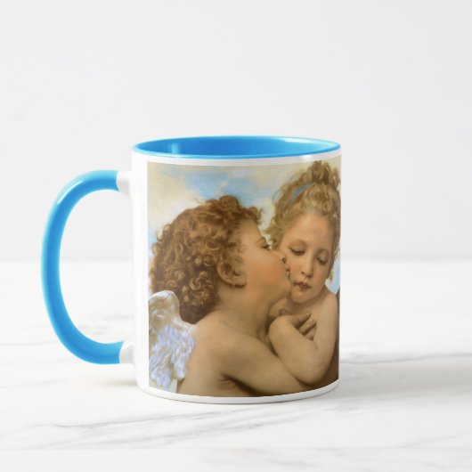 First Kiss (Engeldetails) von Bouguereau Tasse (Links)