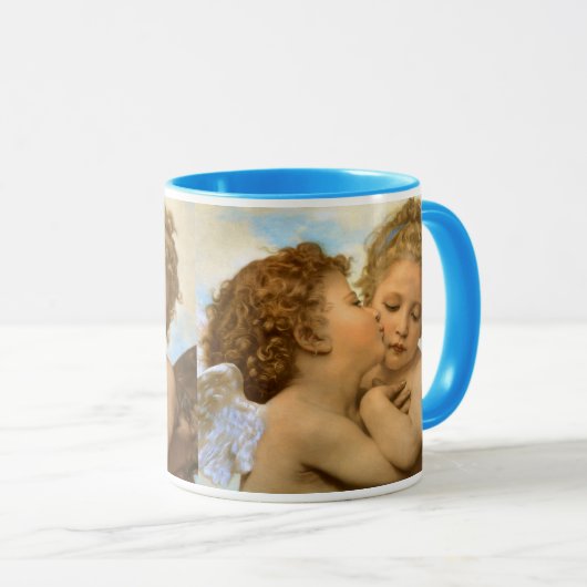 First Kiss (Engeldetails) von Bouguereau Tasse (VorderseiteRechts)