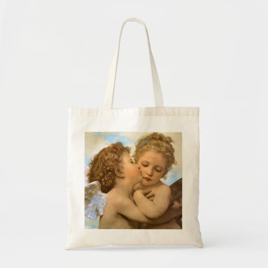 First Kiss (Engeldetails) von Bouguereau Tragetasche (Vorne)