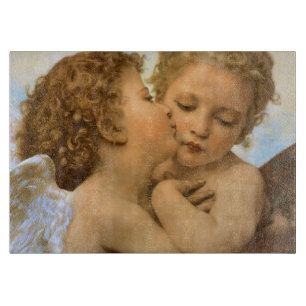First Kiss (Engelsdetails) von Bouguereau Schneidebrett