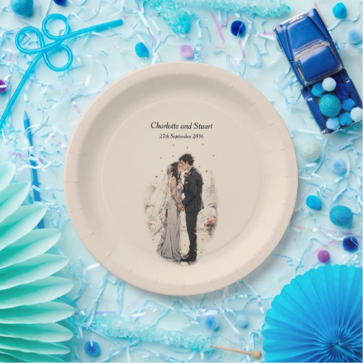 First Kiss Pappteller (Party)