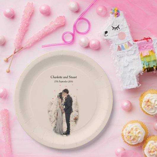 First Kiss Pappteller (Party)