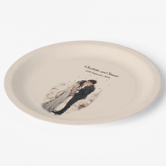 First Kiss Pappteller (Schrägansicht)