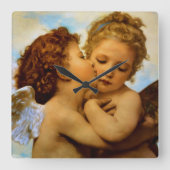 First Kiss Quadratische Wanduhr (Vorderseite)